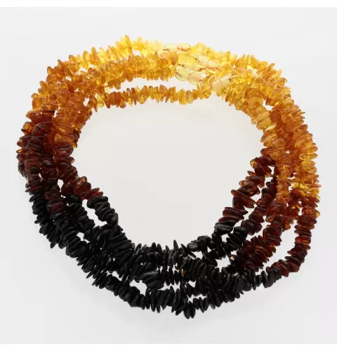 5 Rainbow CHIPS Baltic amber necklaces 46cm