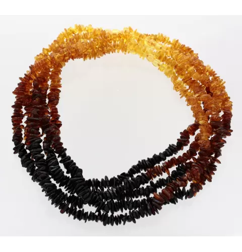 5 Rainbow CHIPS Baltic amber necklaces 55cm