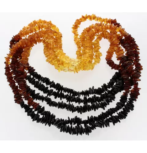 5 Rainbow CHIPS Baltic amber necklaces 65cm