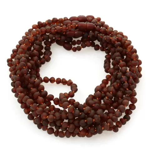 10 Raw Cognac BAROQUE teething Baltic amber necklaces 33cm
