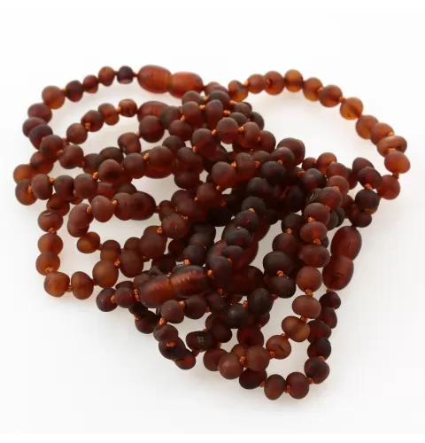 10 Raw Cognac BAROQUE Baltic amber teething bracelets 14cm