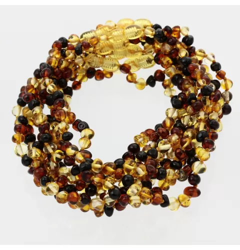 10 Multi BAROQUE Baltic amber teething necklaces 28cm
