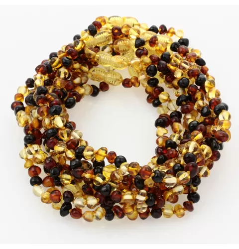 10 Multi BAROQUE Baltic amber teething necklaces 28cm
