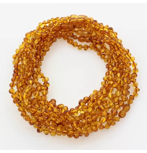 10 Honey BAROQUE teething Baltic amber necklaces 36cm