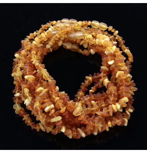 10 Raw Multi CHIPS Baltic amber teething ecklaces 32cm