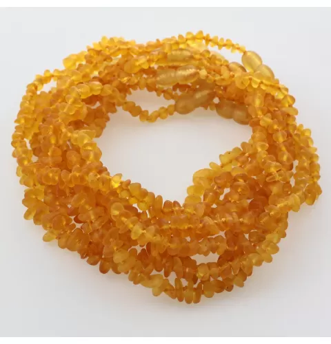 10 Raw Lemon CHIPS Baltic amber teething ecklaces 32cm