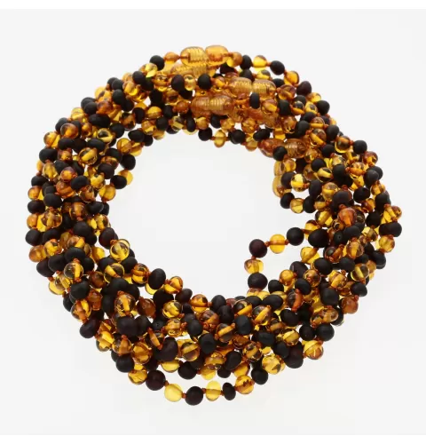 10 Multi BAROQUE Baby teething Baltic amber necklaces 32cm