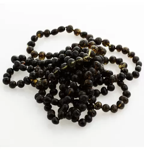 10 Big Dark BAROQUE Baltic amber adult bracelets 20cm
