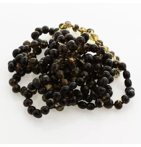 10 Big Dark BAROQUE Baltic amber adult bracelets 20cm