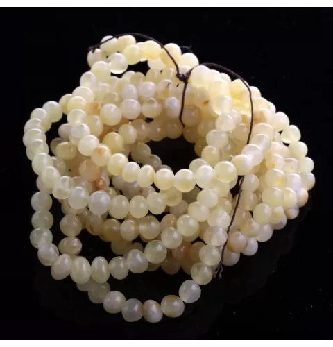 10 Milk BAROQUE Baltic amber adult stretch bracelets 19cm