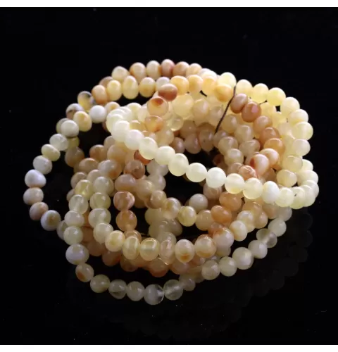 10 Milk BAROQUE Baltic amber adult stretch bracelets 19cm
