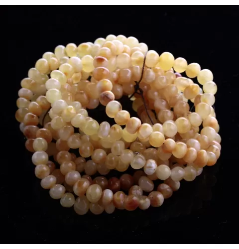 10 Milk BAROQUE Baltic amber adult stretch bracelets 19cm