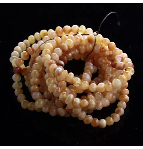 10 Milk BAROQUE Baltic amber adult stretch bracelets 19cm