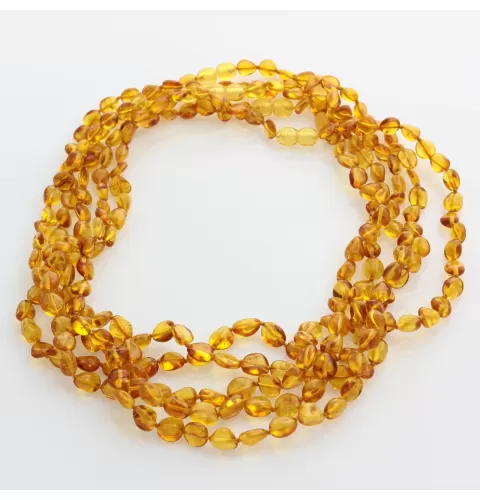 5 Honey BEANS Baltic amber adult necklaces 45cm