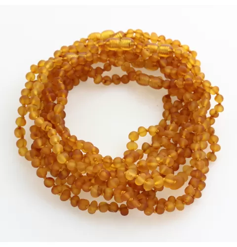 10 Raw Honey BAROQUE Baltic amber teething necklaces 30cm