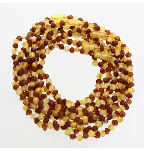 10 Raw Multi BAROQUE Baltic amber teething necklaces 32cm
