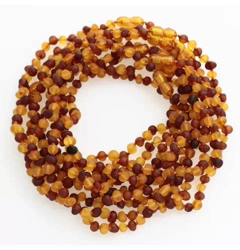10 Raw Multi BAROQUE Baltic amber teething necklaces 32cm