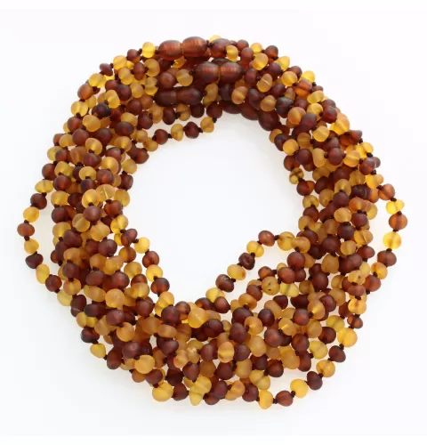10 Raw Multi BAROQUE Baltic amber teething necklaces 32cm