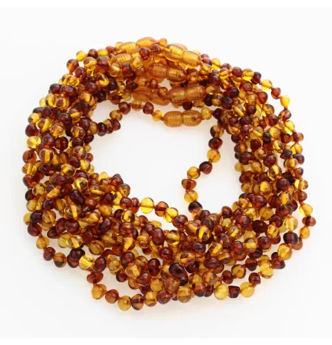 10 Multi BAROQUE teething Baltic amber necklaces 32cm