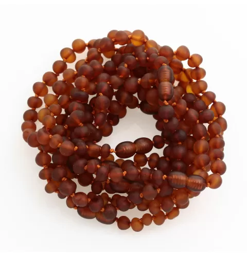 10 Raw Cognac BAROQUE Baltic Amber Bracelet 19cm