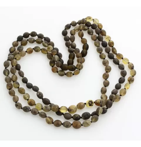 10 Raw Green OLIVES Baltic amber wholesale adult necklaces 47cm