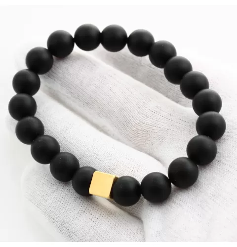 Beaded Baltic Amber Cord Bracelet for Man