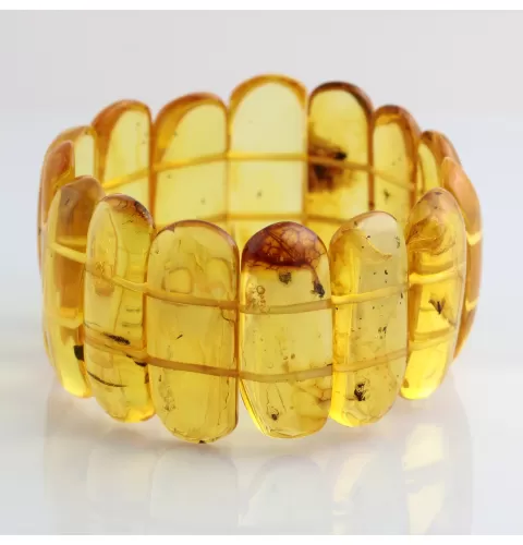 Large Baltic Amber Fossil stretch bracelet 20cm