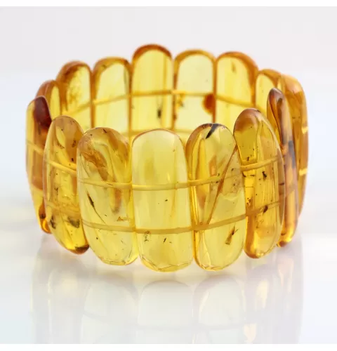 Large Baltic Amber Fossil stretch bracelet 20cm