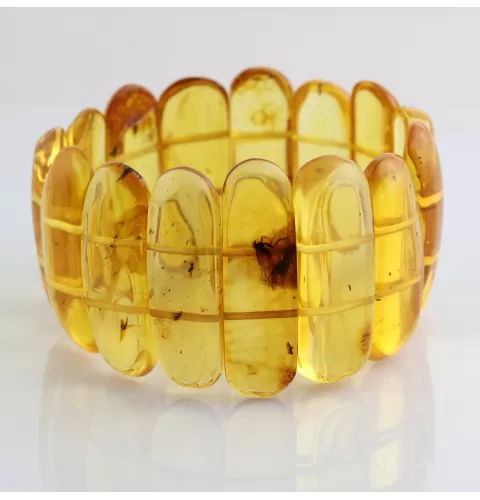 Large Baltic Amber Fossil stretch bracelet 20cm