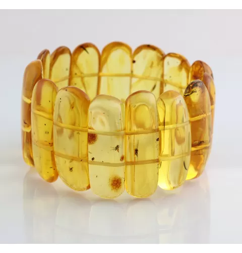 Large Baltic Amber Fossil stretch bracelet 20cm