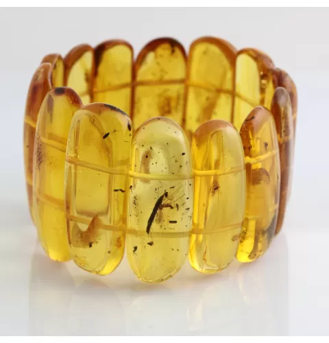 Large Baltic Amber Fossil stretch bracelet 20cm