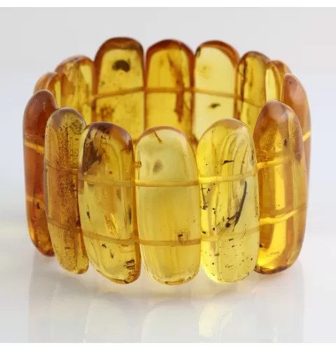 Large Baltic Amber Fossil stretch bracelet 20cm