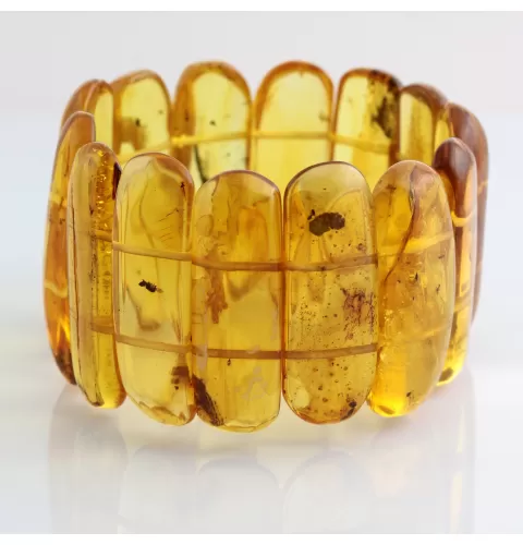 Large Baltic Amber Fossil stretch bracelet 20cm