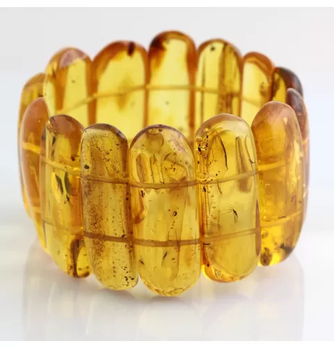 Large Baltic Amber Fossil stretch bracelet 20cm