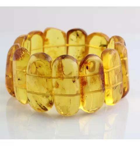 Large Baltic Amber Fossil stretch bracelet 20cm