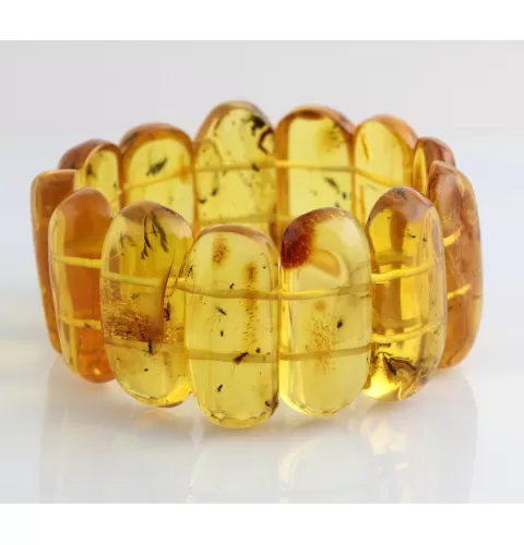Large Baltic Amber Fossil stretch bracelet 20cm