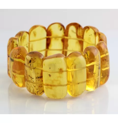 Large Baltic Amber Fossil stretch bracelet 20cm