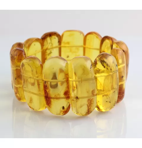 Large Baltic Amber Fossil stretch bracelet 20cm