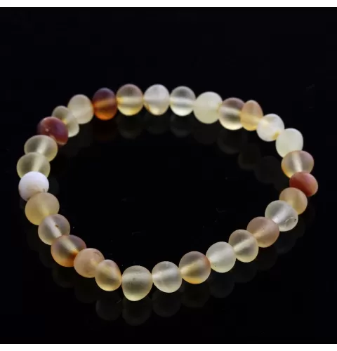 Raw Mix BAROQUE Baltic amber adult stretch bracelet 19cm