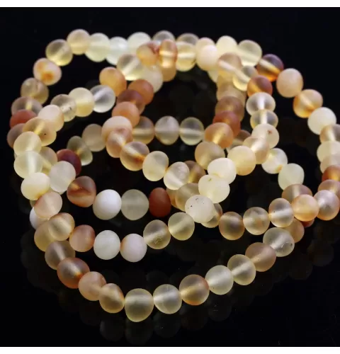 Raw Mix BAROQUE Baltic amber adult stretch bracelet 19cm