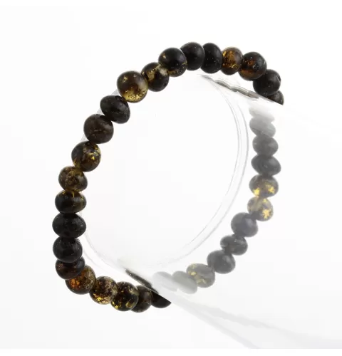 Dark BAROQUE Baltic amber stretch bracelet 19cm