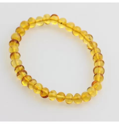 Honey BAROQUE Baltic amber stretch bracelet 19cm