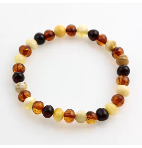 Multi BAROQUE Baltic amber stretch bracelet 19cm