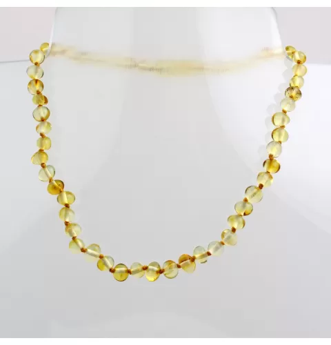 Lemon BAROQUE Baltic amber teething necklace 32cm
