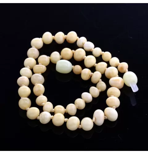 Milk Baltic Amber Teething Necklace For Babies 32cm