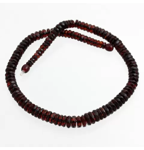 Faceted cherry BUTTONS Baltic amber necklace 46cm