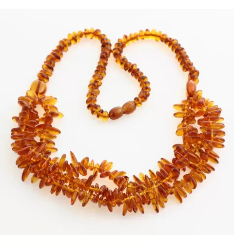 Multi line CHIPS Baltic amber necklace 46cm