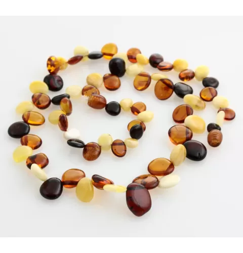 Multi Leaf Baltic amber Choker Leaves Necklace 48cm