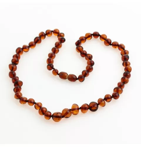Cognac BAROQUE Baltic amber necklace 47cm