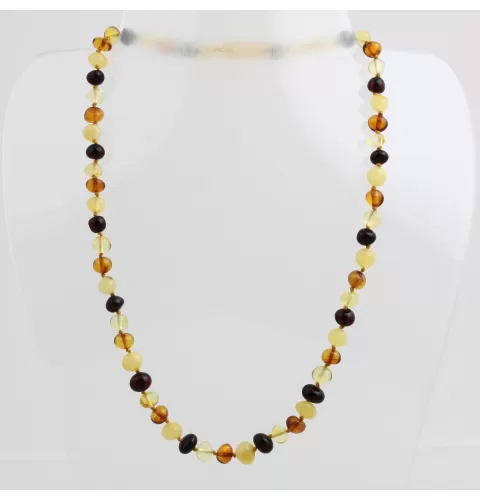 Multi BAROQUE Baltic amber necklace 45cm